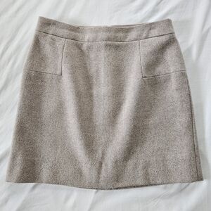 J. Crew Taupe Wool-Blend Mini Skirt